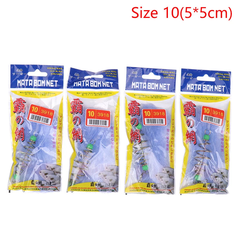 4-Pack Folding Fish Bait Spring Net with Luminous Beads