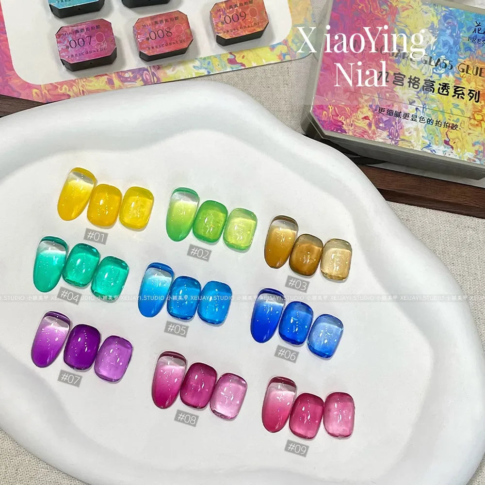 SAMMY 9-Color Chinese Style Nail Glitter Gel Palette