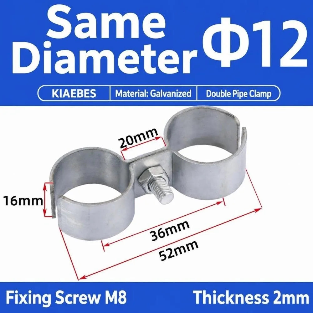 Double Tube Pipe Clamp – Zinc Plated Twin Hose Fastener