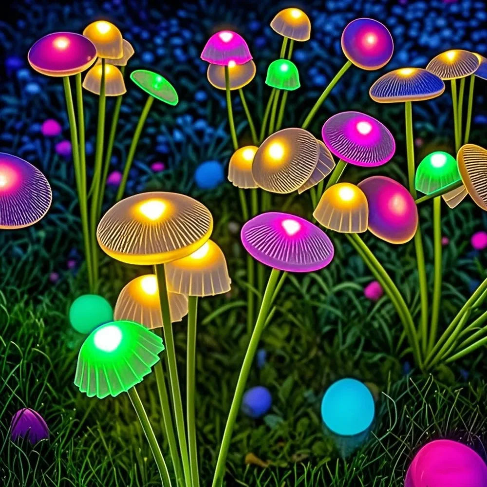 Solar Mushroom Garden Lights – 6 LED Dual Mode Waterproof Décor