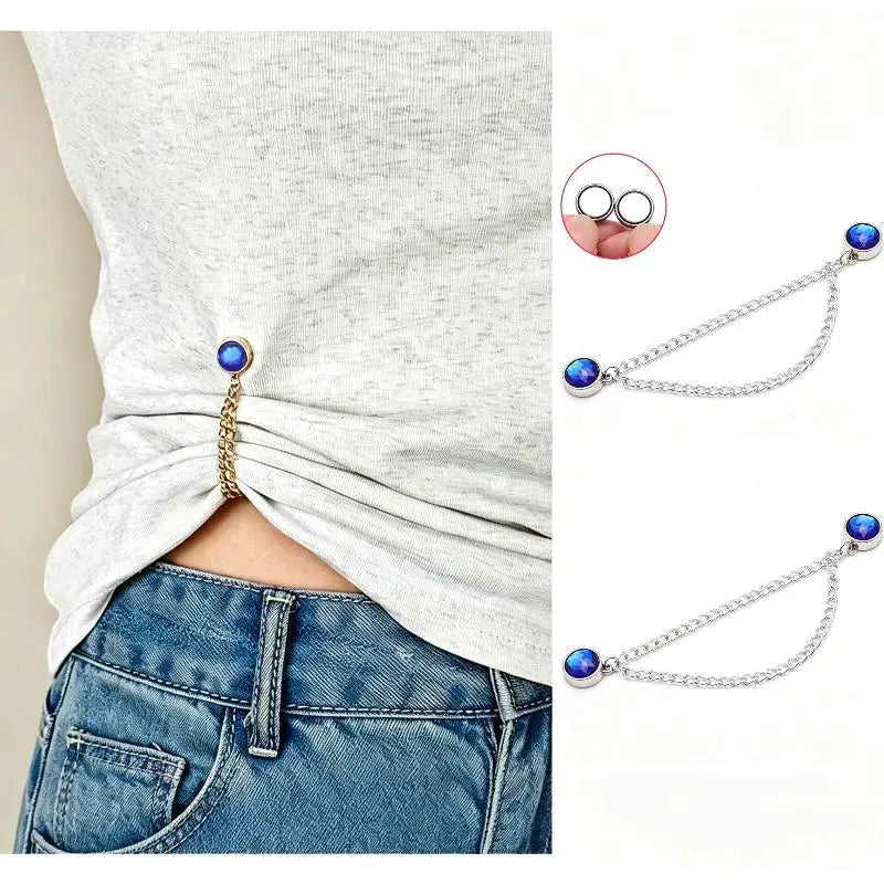 Rhinestone Magnetic Waist Cinch Clips – 2-Pc Adjustable Set