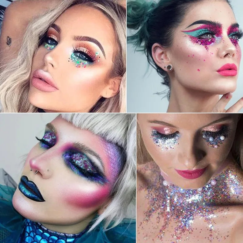 SAKSRAAR Mermaid Body Glitter Gel Cream – 6 Colors Face & Body