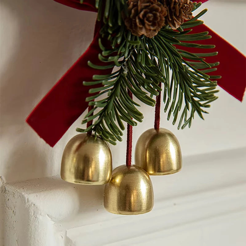 Christmas Pinecone Bell Bow Ornament – Tree, Door & Car Decor