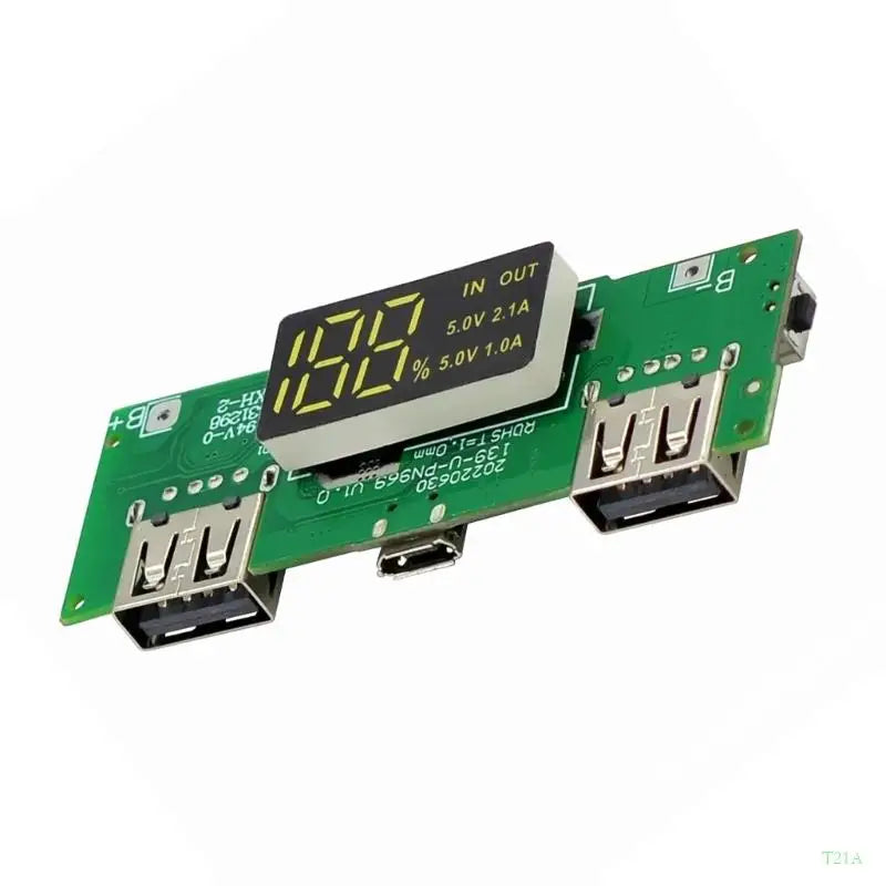 T21A 18650 Battery Charging Board – Dual USB Power Module