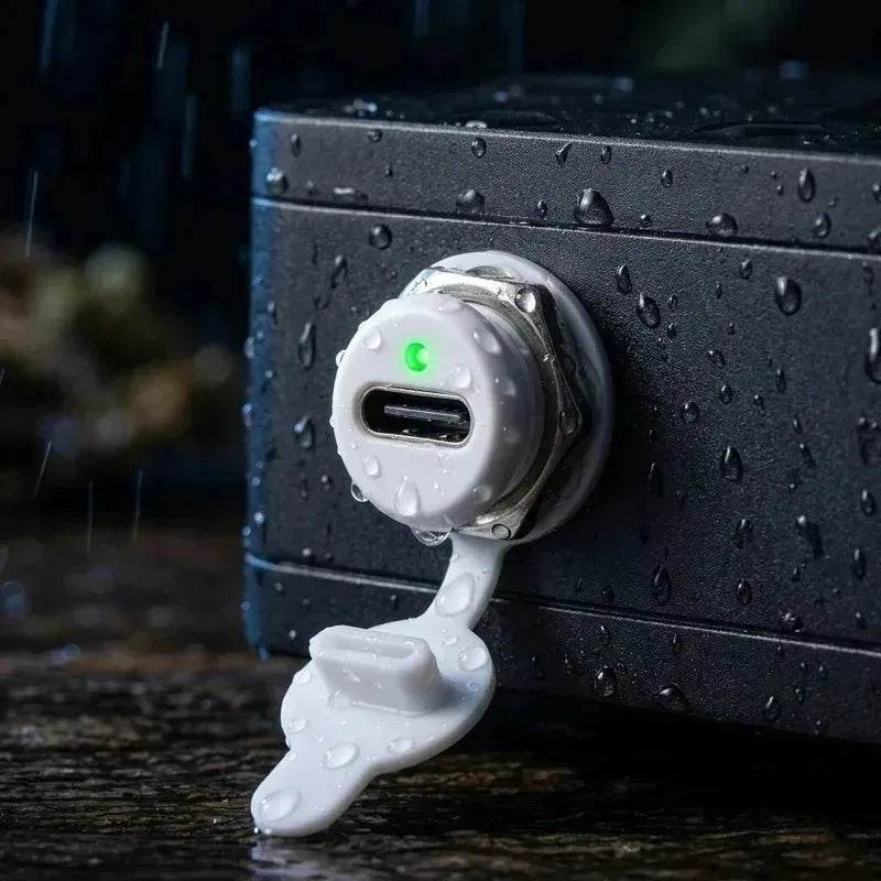 Waterproof USB-C Panel Mount Connector | Snap-In Car Dashboard