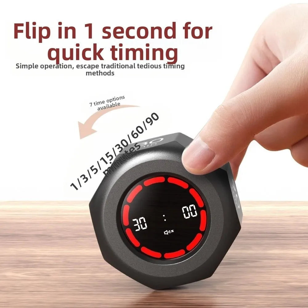 Octagon Digital Countdown Timer USB-C Rechargeable LED Clock