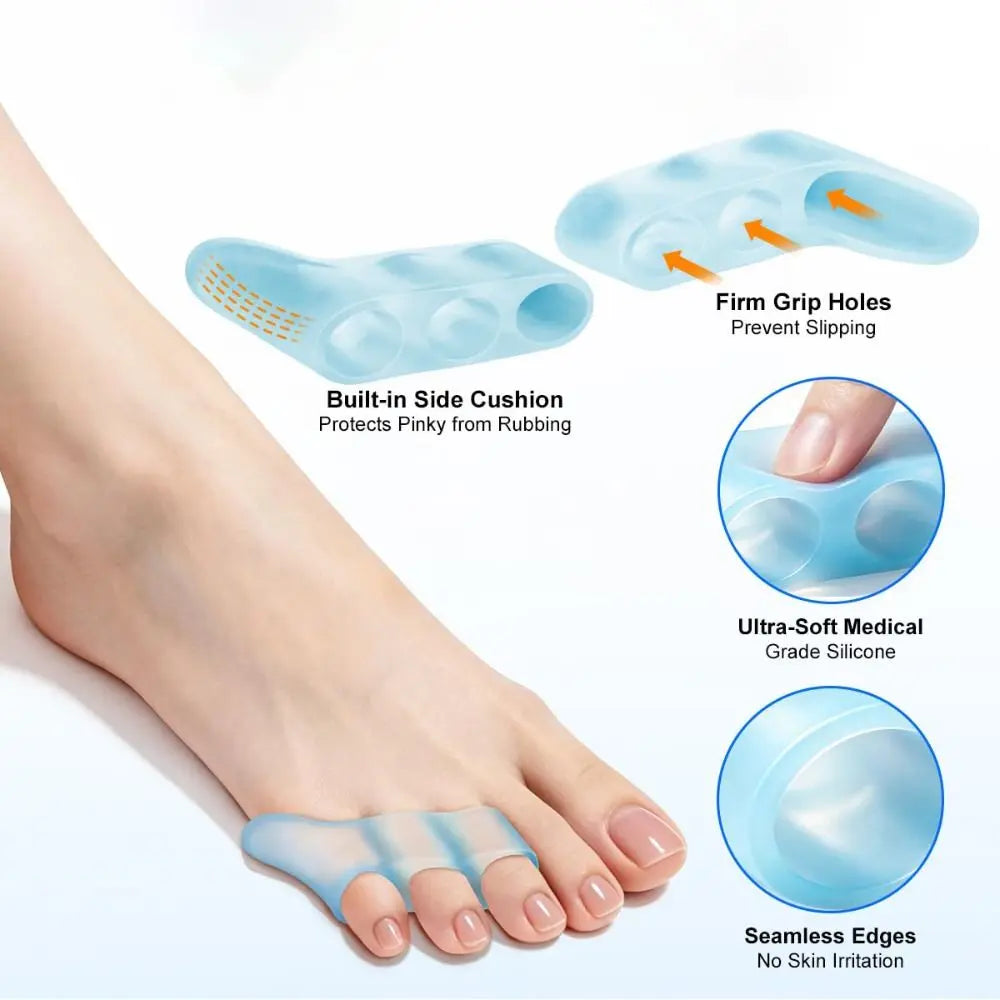 Silicone Toe Straightener Separator 2-Pack | Three-Hole Design