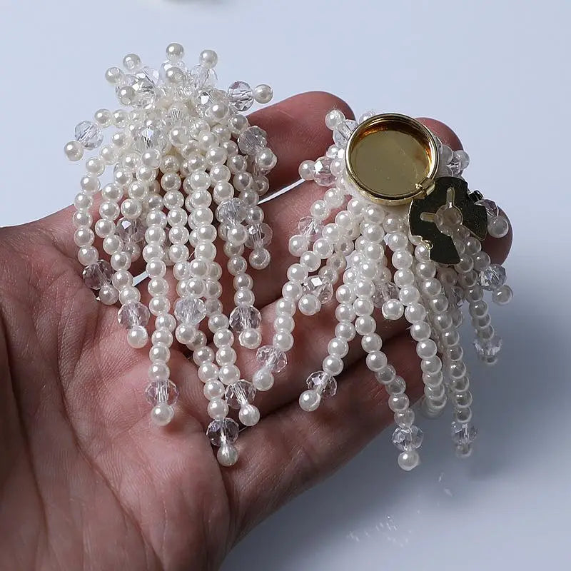 Pearl Flower Button Covers – Alloy Rhinestone DIY Shirt Decor