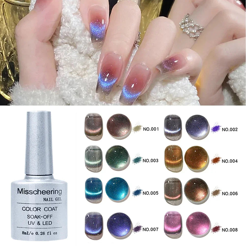 Cat's Eye Magnetic Gel Nail Polish – UV/LED Crystal Blue 8ml