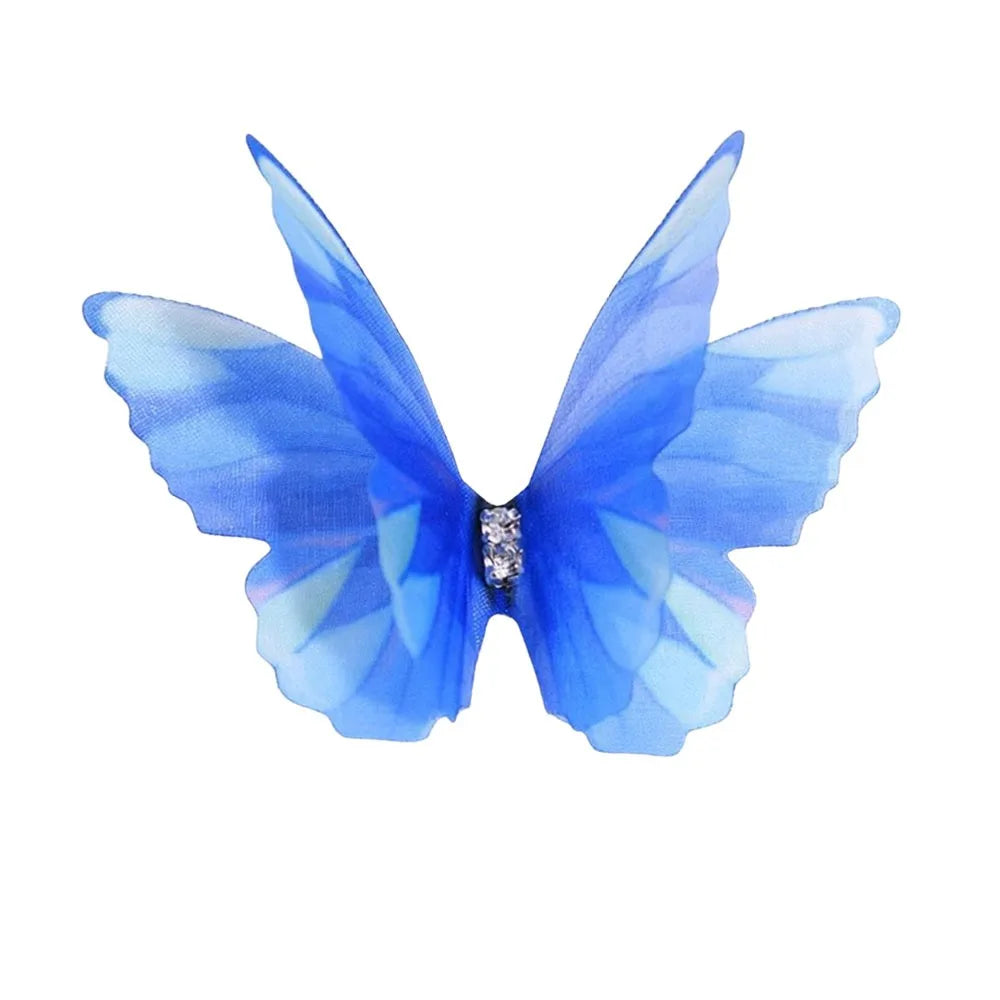 50-Pack 3D Organza Butterfly Appliques – Colorful Mesh Patches