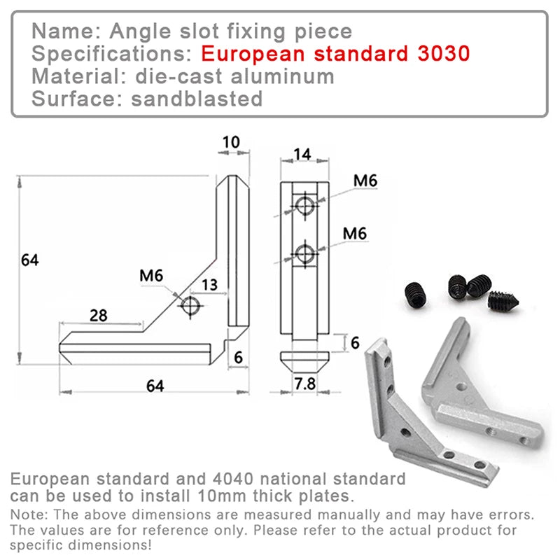 Aluminum Profile Corner Connector 2020 3030 4040 Slot Bracket