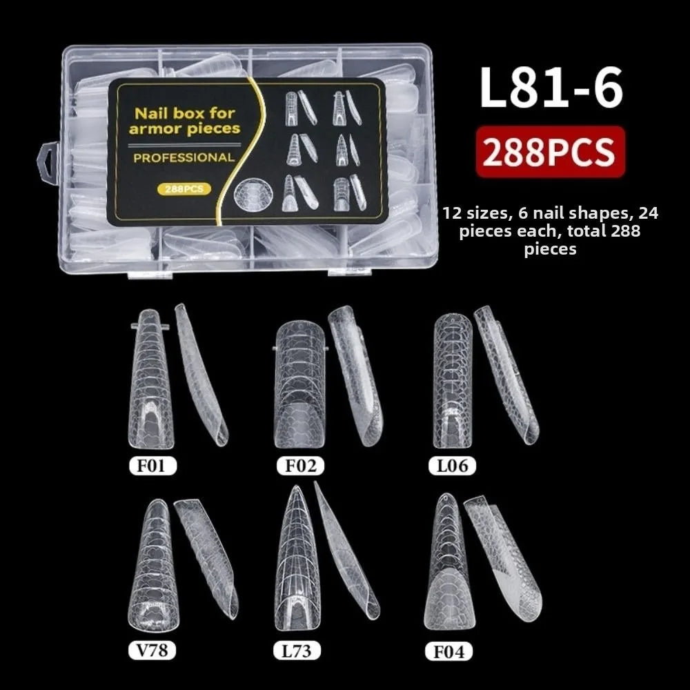 Mixed 12-Type Nail Tips Set – Pointed & French Mold False Nails