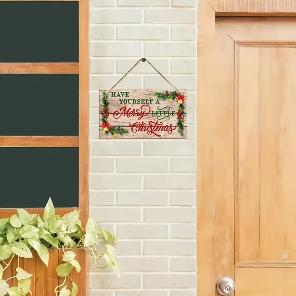 Rustic Wooden Christmas Hanging Wall Decor Welcome Sign