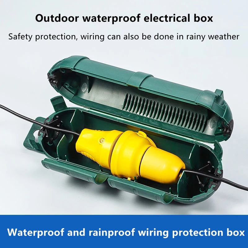 Weatherproof Outdoor Extension Cord Safety Cover & Outlet Box