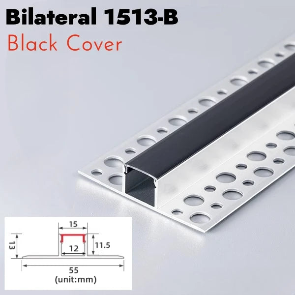 Recessed LED Aluminum Channel Profile Black Diffuser | Khelse