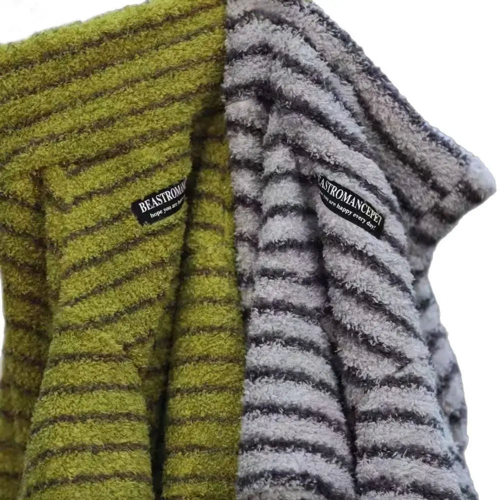 Fleece Striped Dog Turtleneck Sweater – Medium & Large Dogs