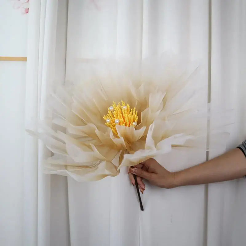 Giant Organza Artificial Flower with Pearl Stamen – Wedding Decor