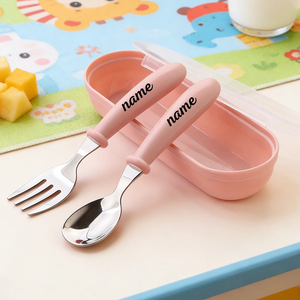 Personalized Baby Utensils – Engraved Stainless Steel Fork & Spoon