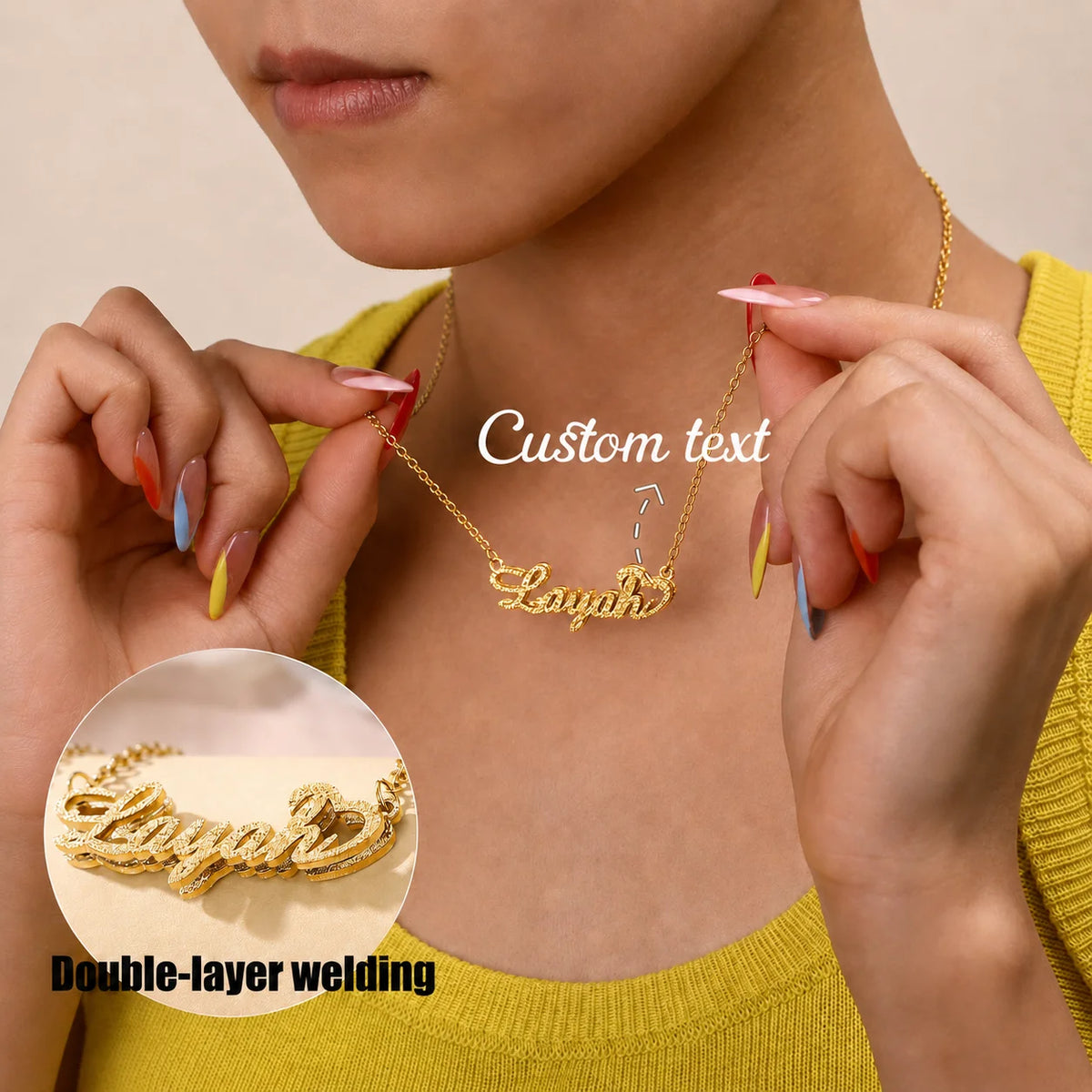 Custom Name Necklace – Personalized Stainless Steel Pendant