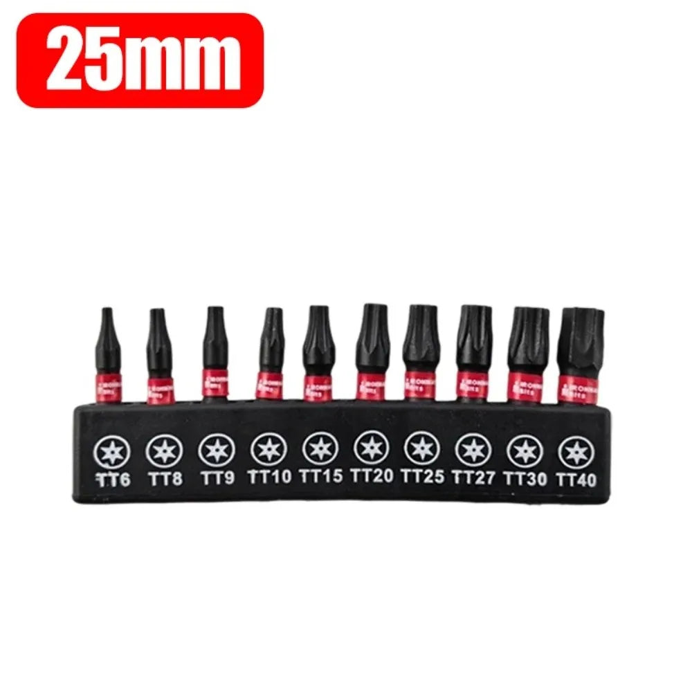 S2 Steel Magnetic Impact Screwdriver Bits Set – Torx 25–150mm