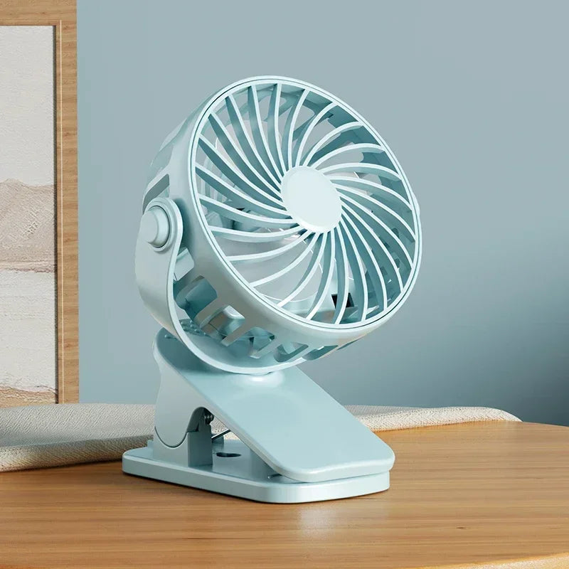 Rechargeable Clip Fan – 720° Rotatable USB Portable Fan