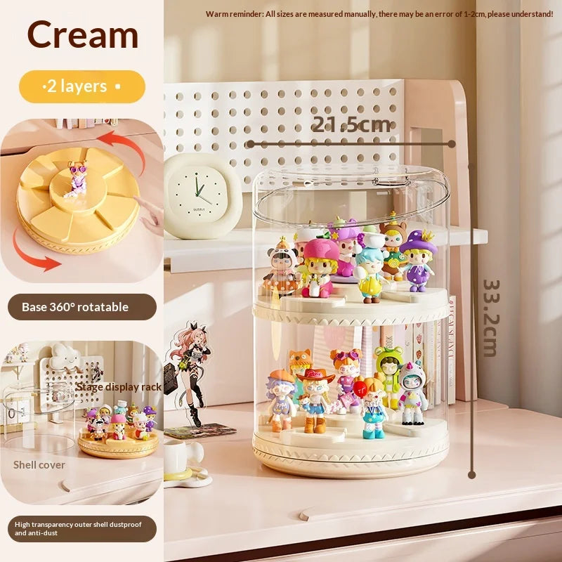 Rotating Multi-Tier Acrylic Collectibles Display Stand Cabinet
