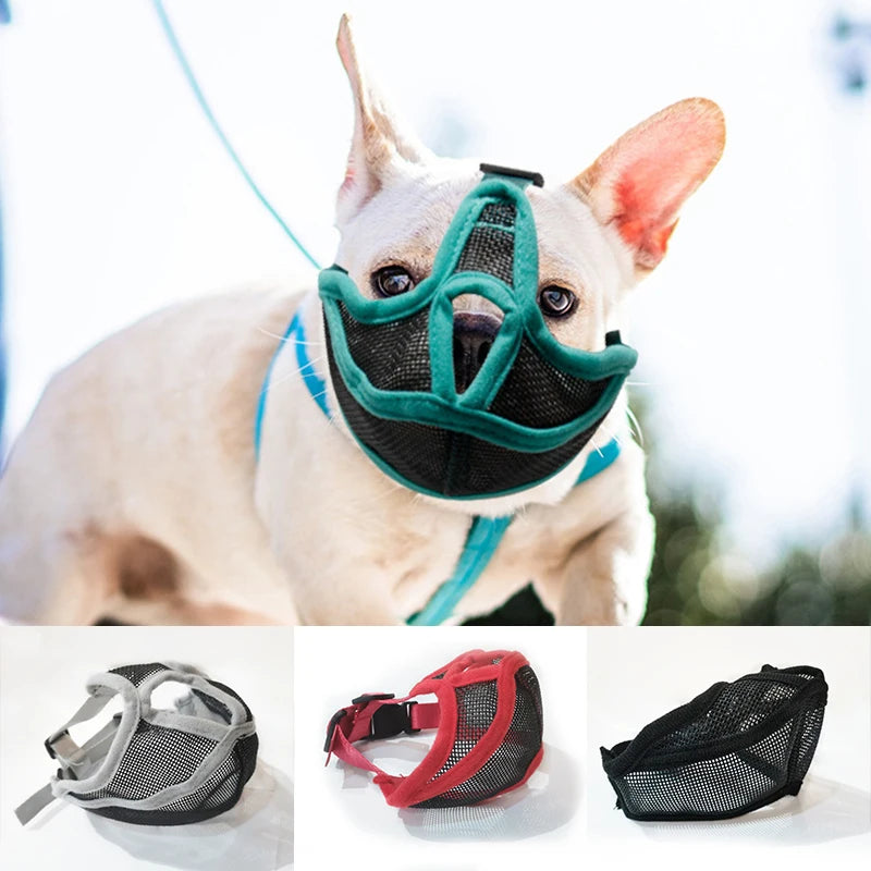 Breathable Mesh Muzzle for French Bulldog & Pug | S–XL