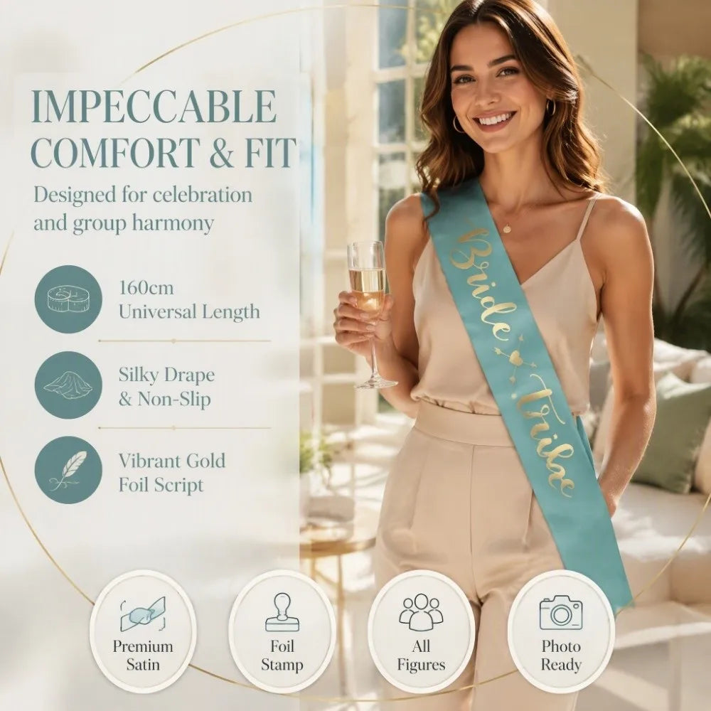 8-Piece Bridal Satin Sash Set – Bride to Be & Bridesmaid