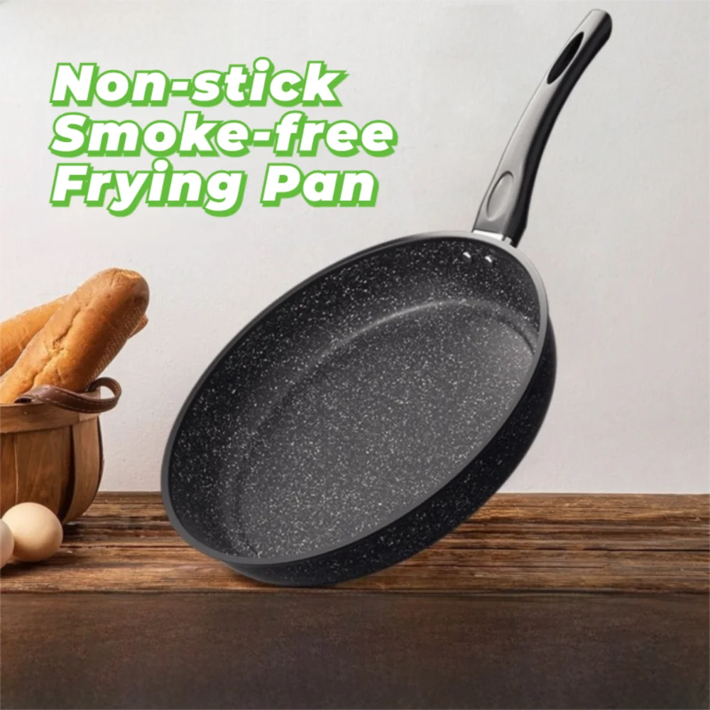 Stone Nonstick Frying Pan with Glass Lid | 22–28cm Skillet