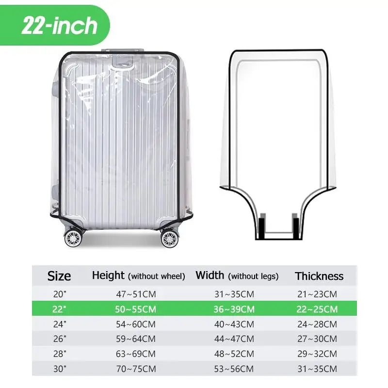 Transparent PVC Luggage Cover | Waterproof 20–30 Inch Suitcase