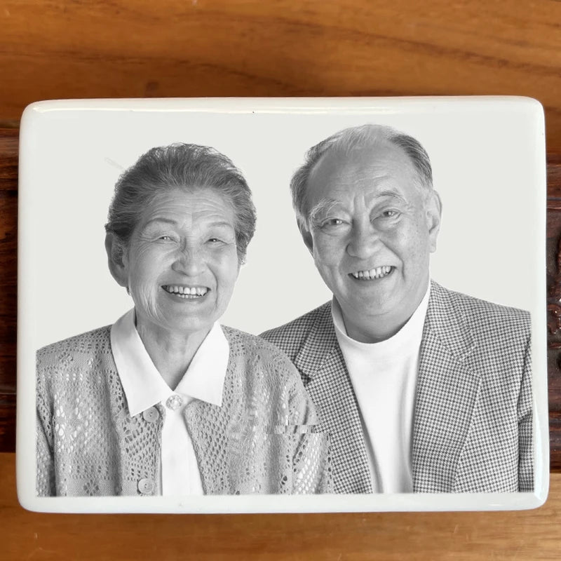 Custom Ceramic Memorial Photo Plaque – Personalized Porcelain Tile