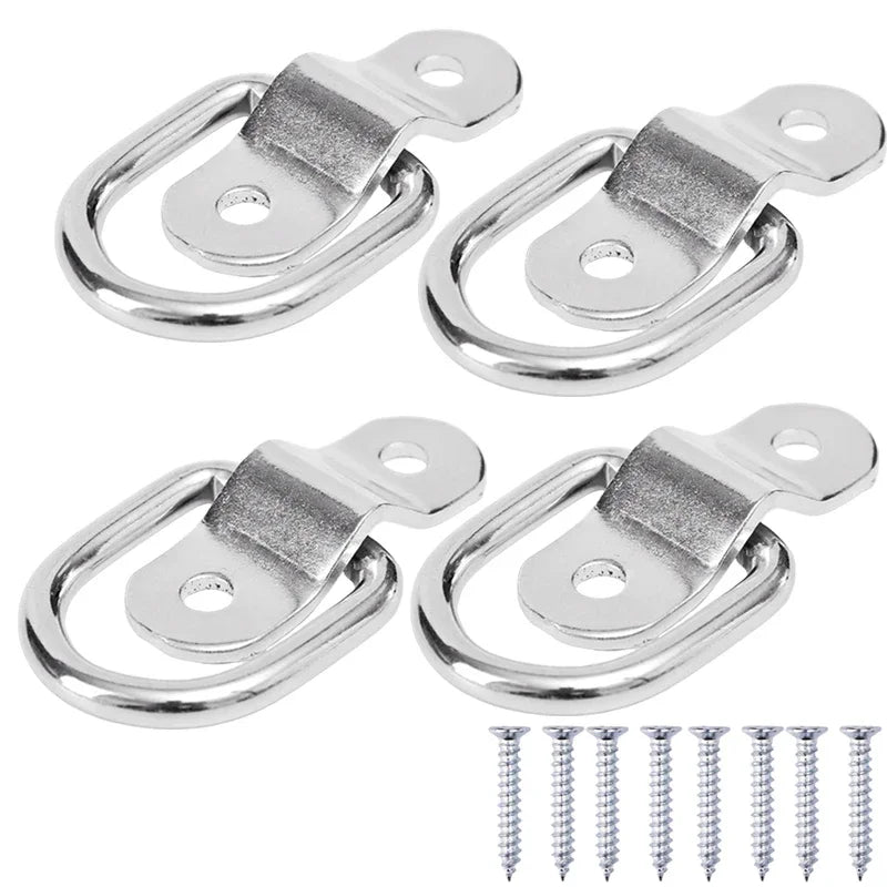 D-Ring Tie Down Anchors with Screws – Car Boat Trailer Cargo