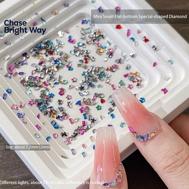 1440Pcs Resin Rhinestone Nail Charms – Flat Back Gem Set