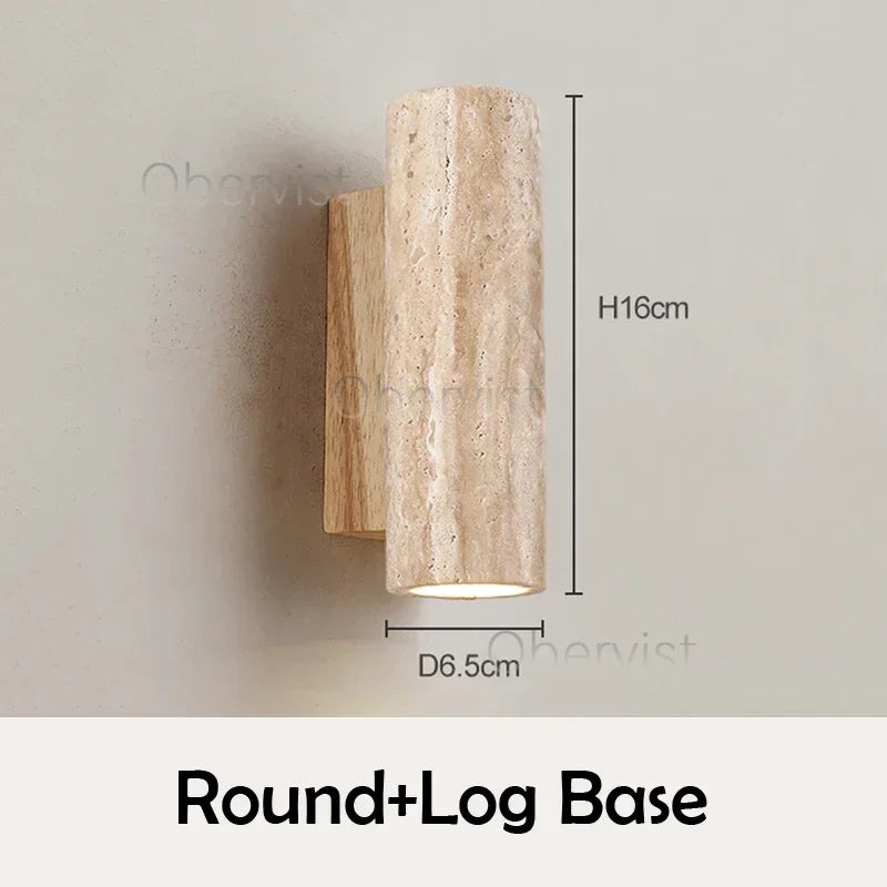 Wabi Sabi Travertine LED Wall Sconce | Bedroom & Living Room