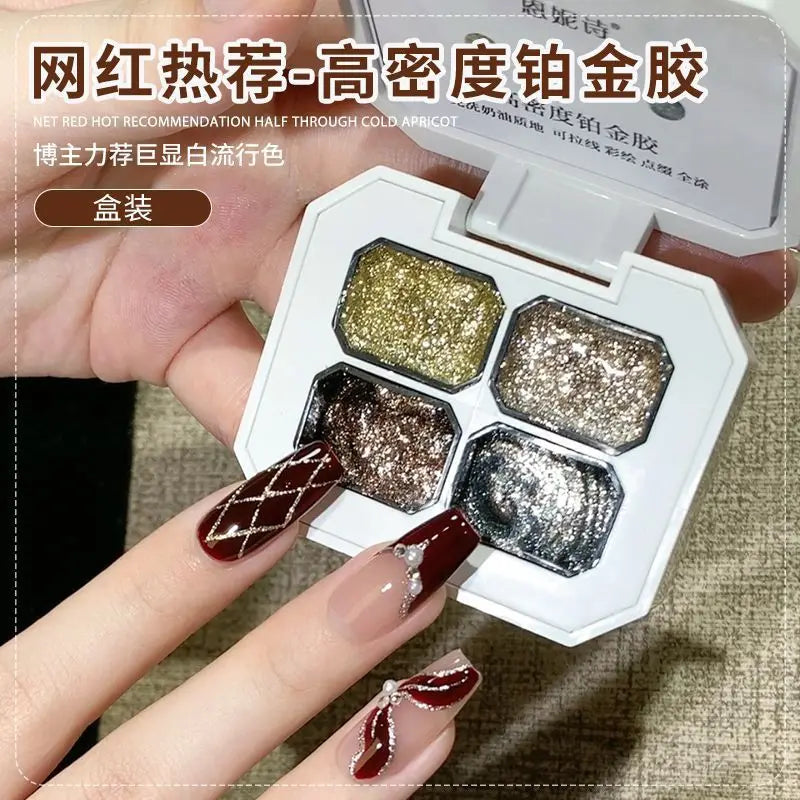 4-Color Gradient Gel Nail Polish Set – UV LED Semi-Permanent