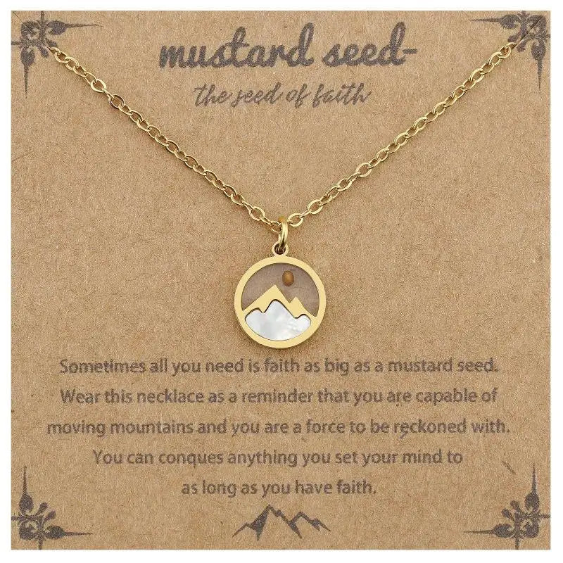Mustard Seed Faith Pendant Necklace | Gold & Silver Stainless Steel