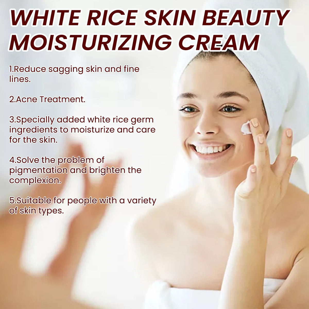 White Rice Brightening Face Cream – Moisturizing Anti-Aging