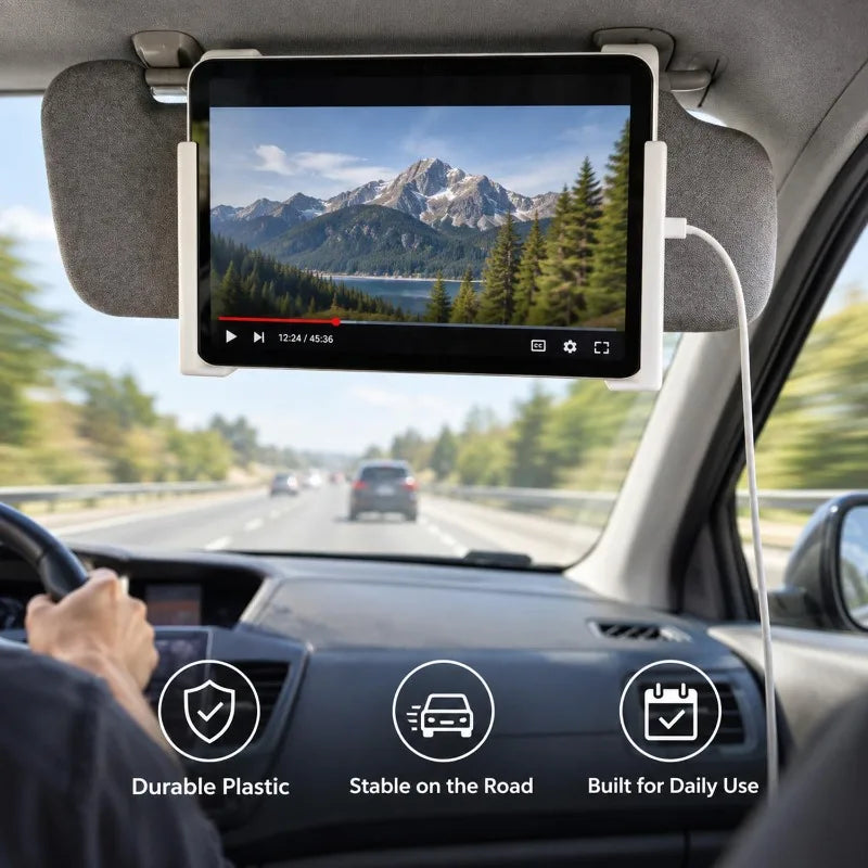 Sun Visor Tablet & Phone Mount – Clip-On Car Visor Holder