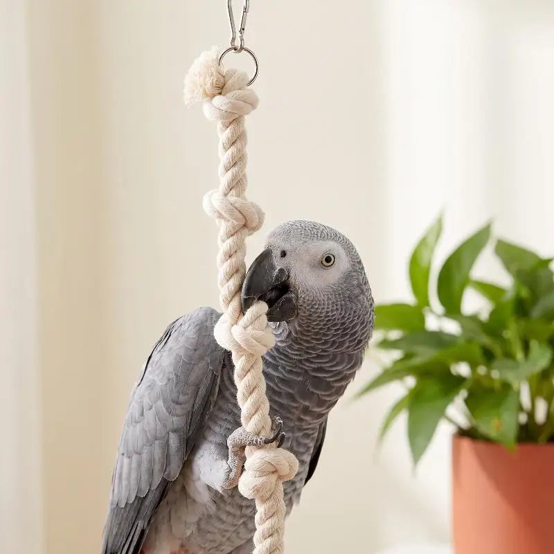 Natural Cotton Parrot Climbing Rope Toy – Chew & Perch
