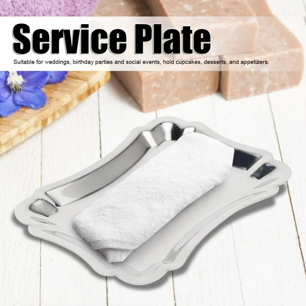 5-Pack Stainless Steel Serving Trays | Multi-Size Snack Plates