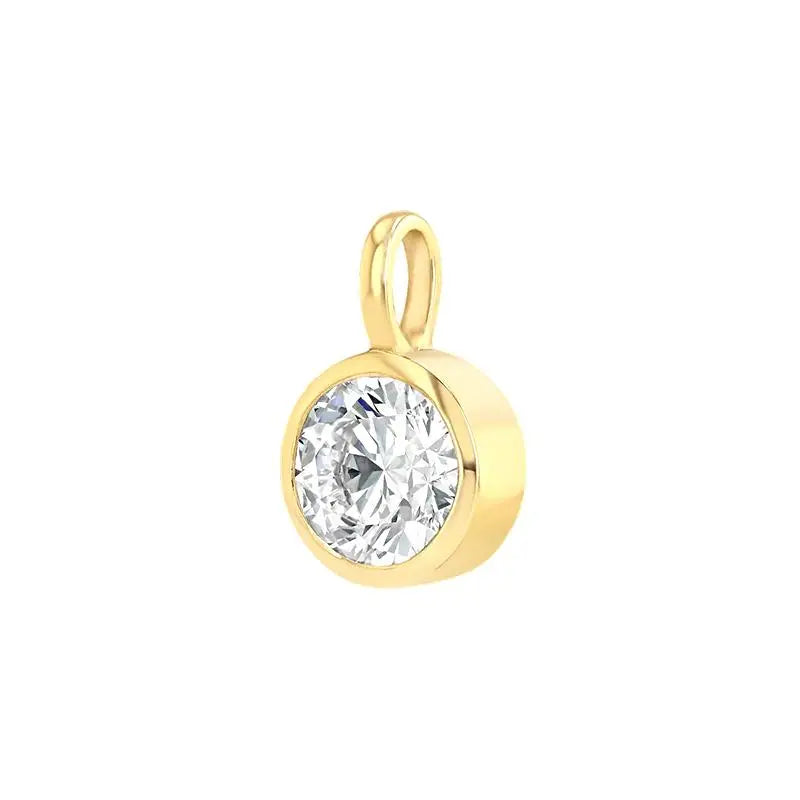 Geometric Gold Plated Necklace – White Zircon Pendant for Women