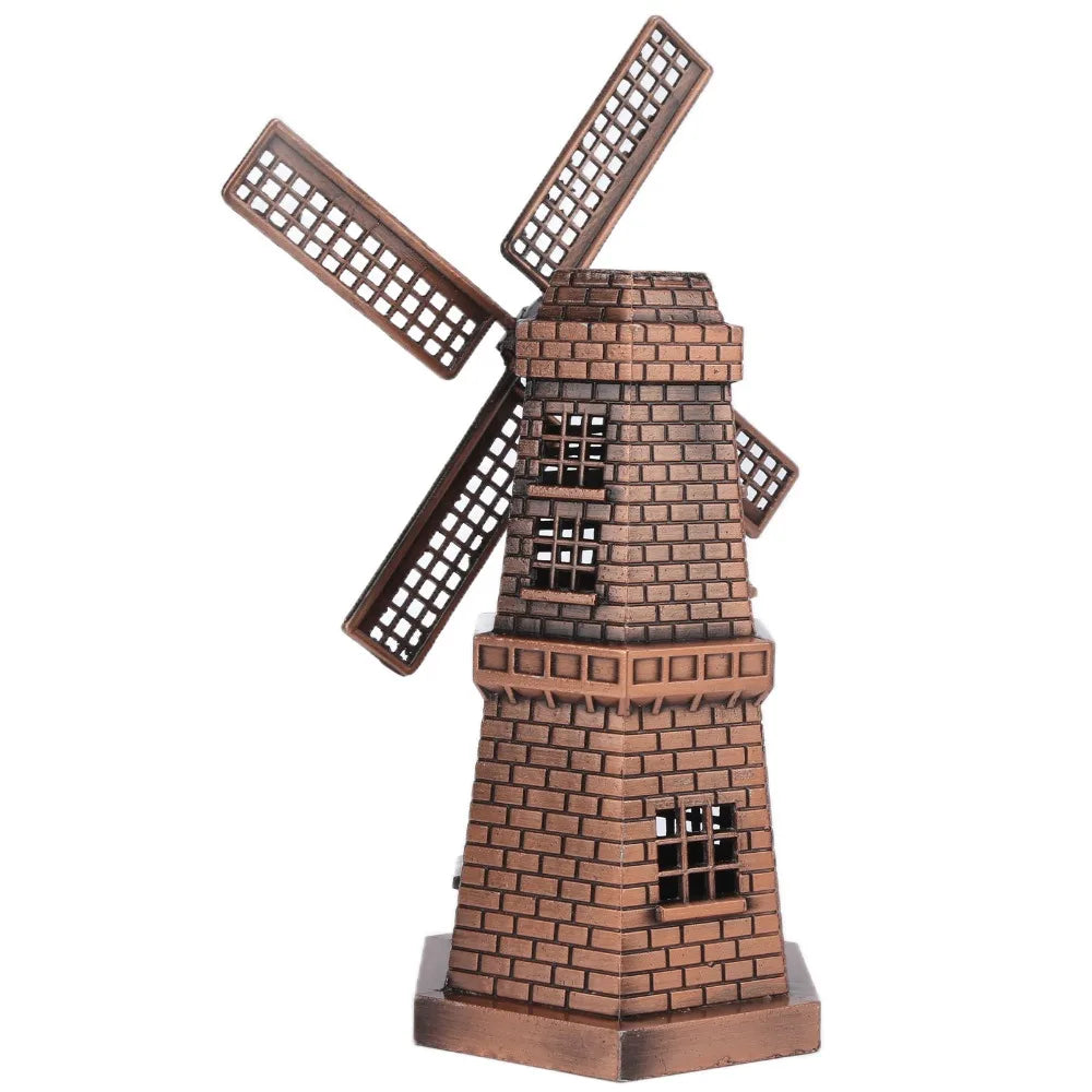 Vintage Red Bronze Windmill Ornament – Alloy Home Decor