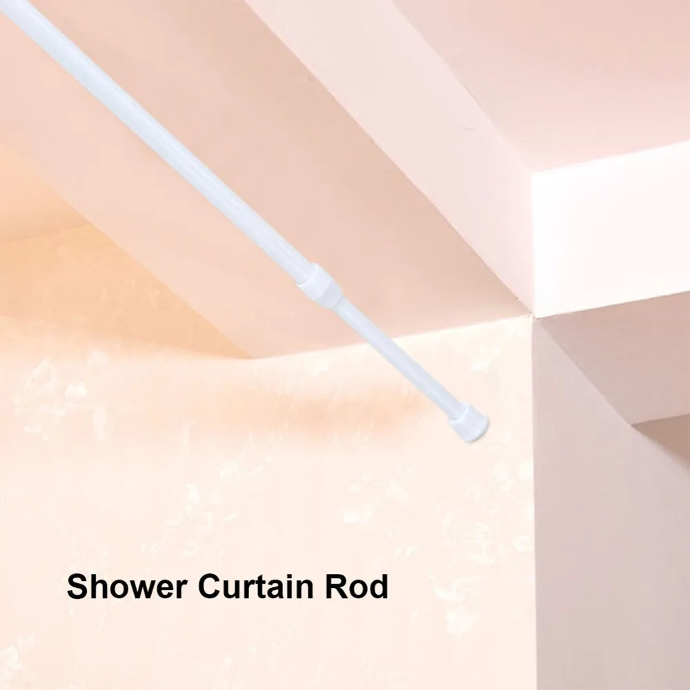 No-Drill Tension Curtain Rod | Adjustable Carbon Steel White