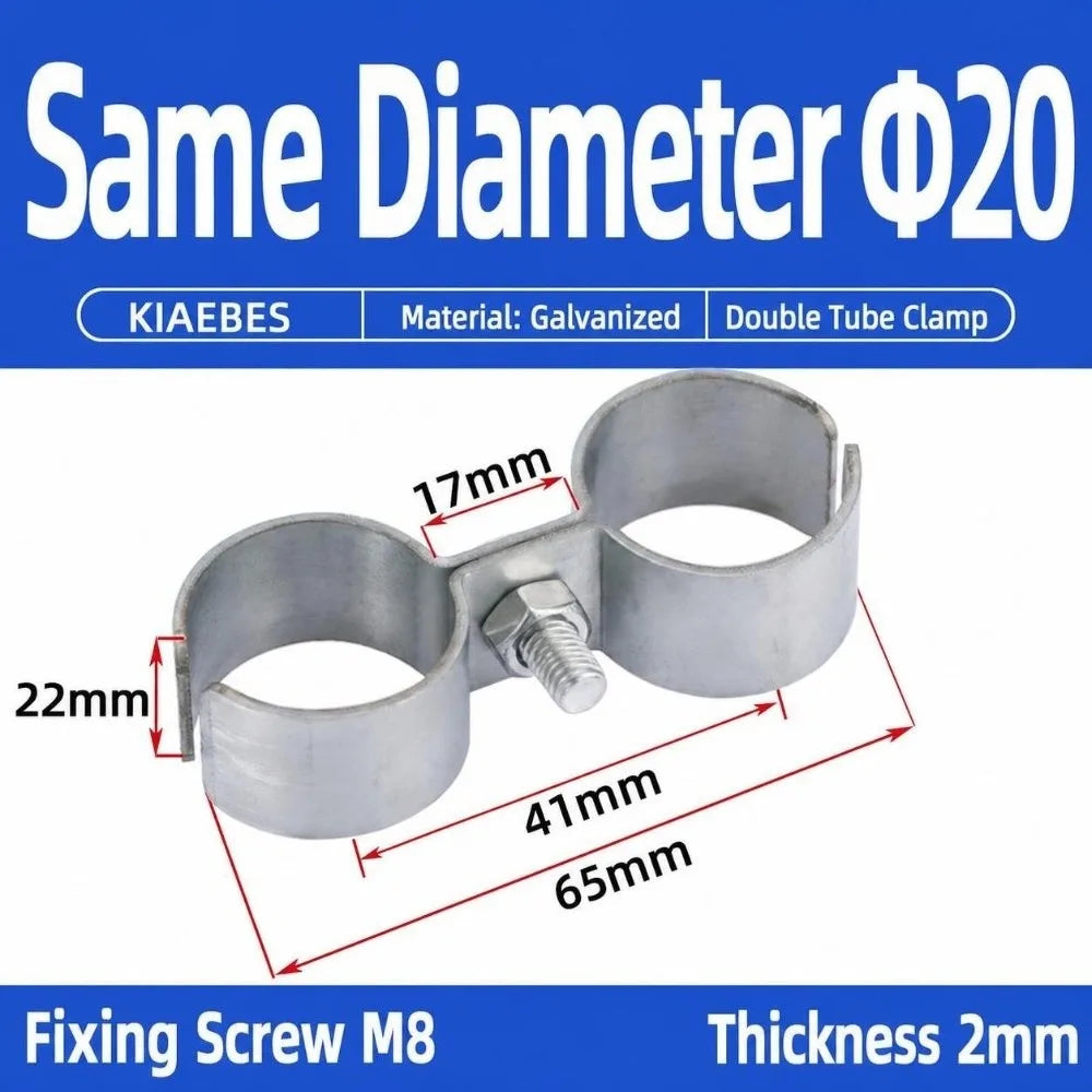 Double Tube Pipe Clamp – Zinc Plated Twin Hose Fastener
