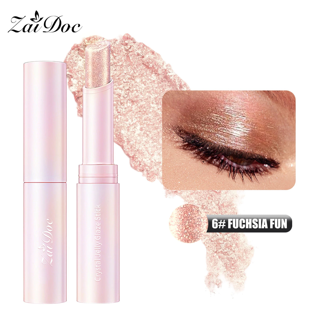 Zaidoc 5-Color Pearl Shimmer Eyeshadow Stick Set | High Pigment