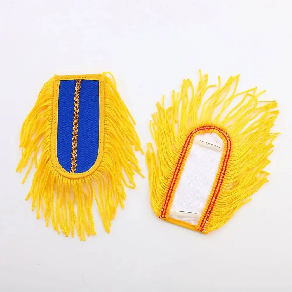 Tassel Fringe Shoulder Epaulettes – Punk Brooch Pin Pair