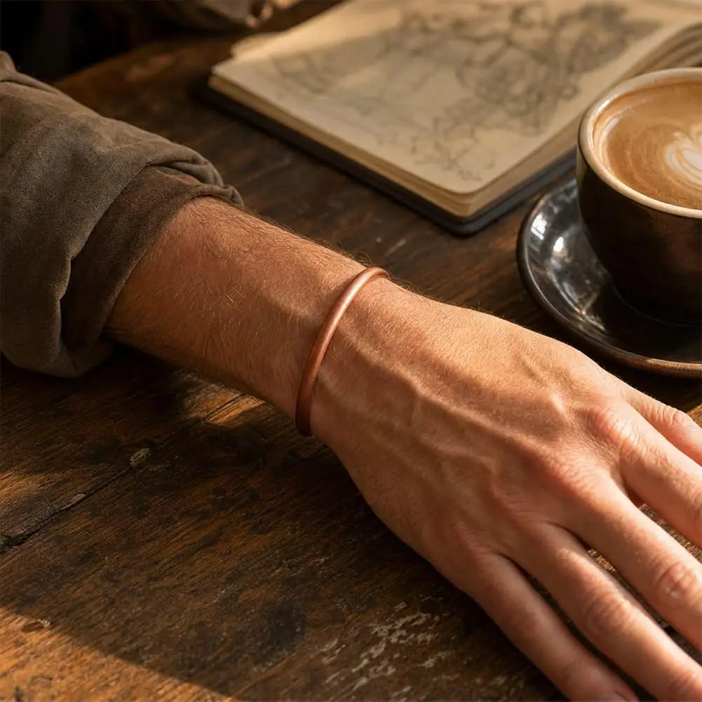 Pure Copper Cuff Bracelet – Adjustable Unisex Bangle Gift