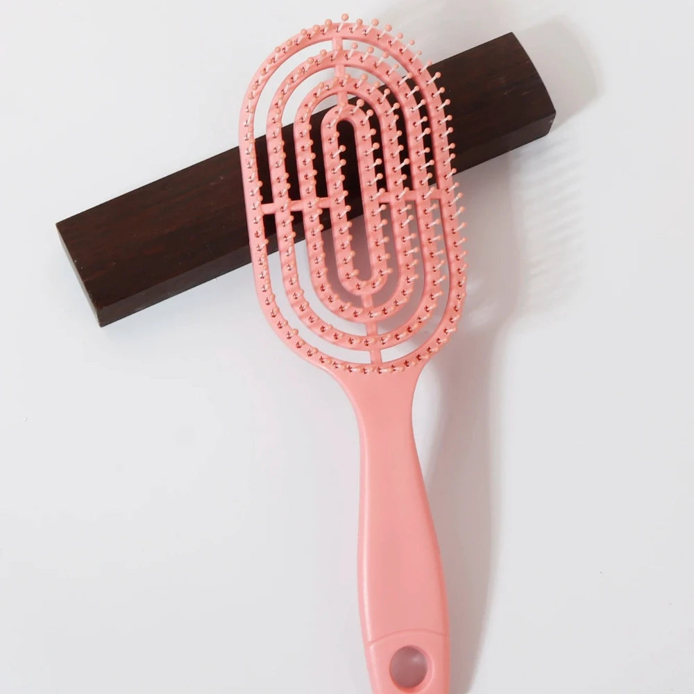Oval Elastic Loop Scalp Massage Comb for Hair & Wigs
