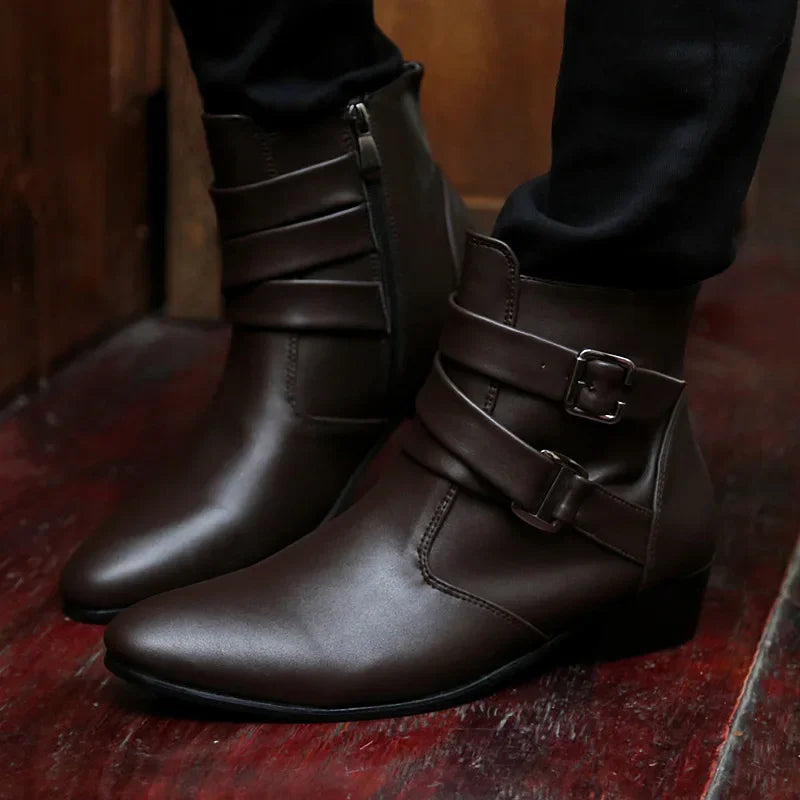 LEDP Men's Chelsea Boots – Buckle Strap British Style Ankle