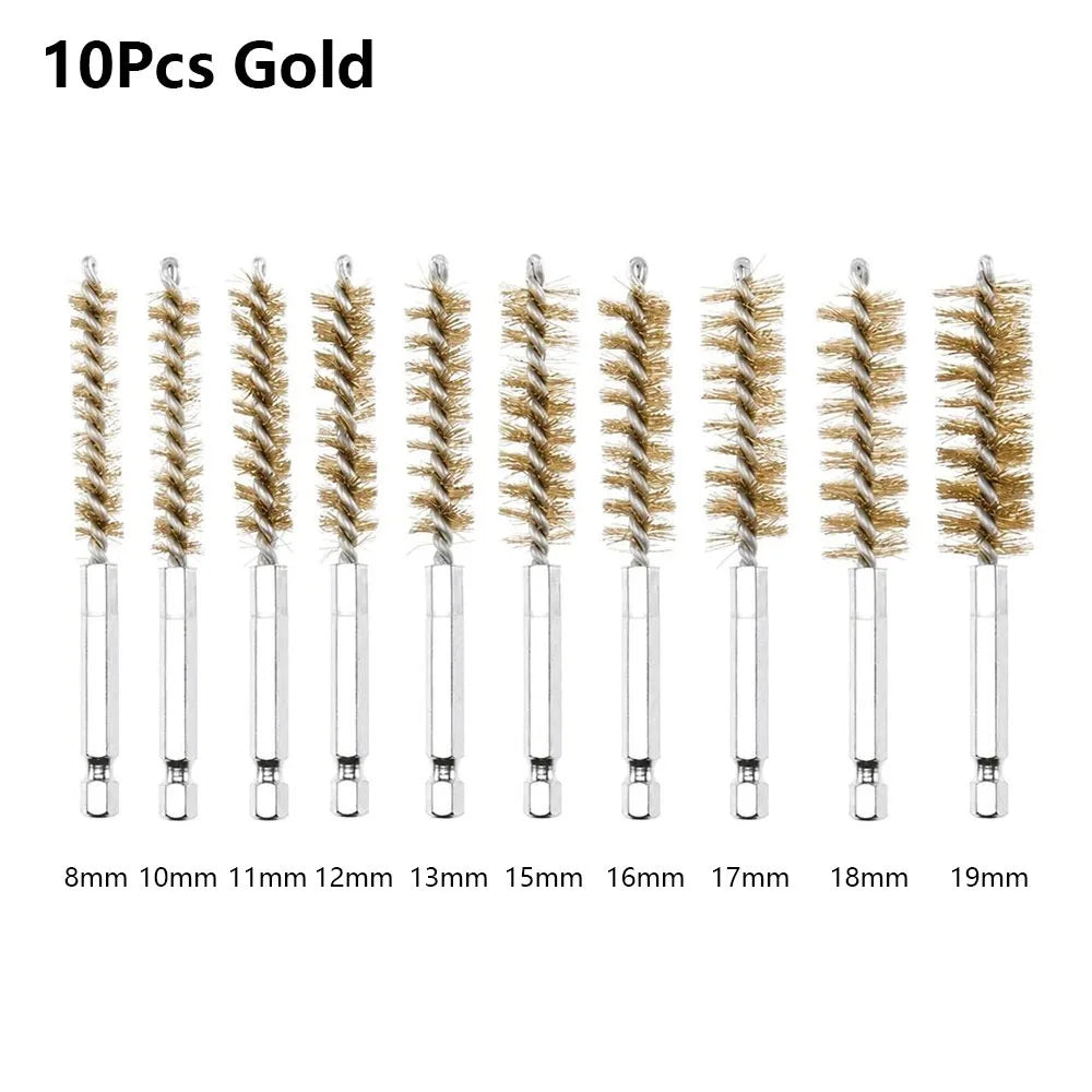 Stainless Steel Bore Brush Set 8–25mm | 6–14Pcs with 1/4" Hex